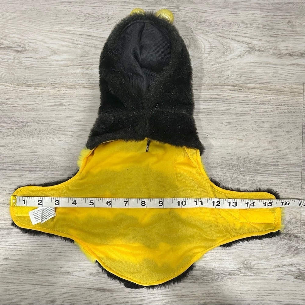 Pup Crew Fuzzy Honey Bumble Bee Dog Costume Vest Halloween Dress Up Size XS/S - Picture 8 of 10